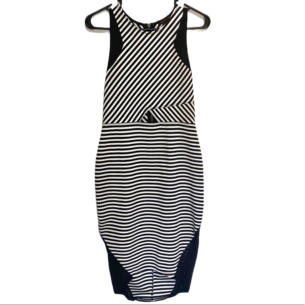 Material Girl HighLow Dress Black and White Medium